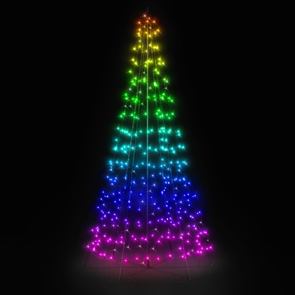 Bomen planten doolhof Kosmisch Twinkly metalen kerstboom met verlichting | 2 x Ø 1 meter (300 LEDs, Wifi,  RGB+Wit, Buiten) Twinkly Kabelshop.nl