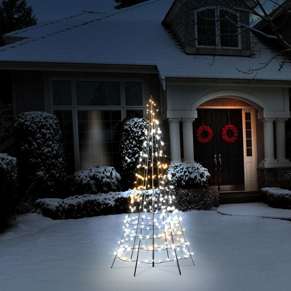 Twinkly vlaggenmast kerstboom | 2 x Ø 1 meter (300 LEDs, Wifi, RGB+Wit, Buiten) TWP300SPP-BEU K150303816 - 