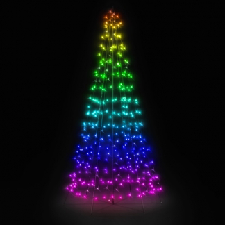 Twinkly vlaggenmast kerstboom | 2 x Ø 1 meter (300 leds, Wifi, RGB+Wit, Buiten) TWP300SPP-BEU K150303816 - 1