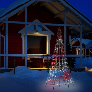 Twinkly vlaggenmast kerstboom | 2 x Ø 1 meter (300 leds, Wifi, RGB+Wit, Buiten) TWP300SPP-BEU K150303816 - 3