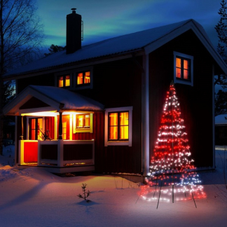 Twinkly vlaggenmast kerstboom | 3 x Ø 1.5 meter (450 LEDs, Wifi, RGB+Wit, Buiten) TWP500SPP-BEU K150303817 - 