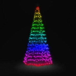 Twinkly vlaggenmast kerstboom | 3 x Ø 1.5 meter (450 LEDs, Wifi, RGB+Wit, Buiten) TWP500SPP-BEU K150303817 - 