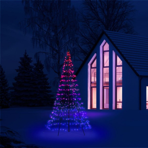Twinkly vlaggenmast kerstboom | 4 x Ø 2 meter (750 LEDs, Wifi, RGB+Wit, Buiten) TWP750SPP-BEU K150303818 - 