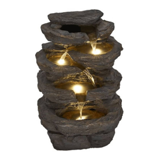 Ubbink Waterornament voor tuin | Ubbink | 350 ltr/u (20x26x42 cm, 4 leds, Polyresin) 1387168 K170130338 - 1