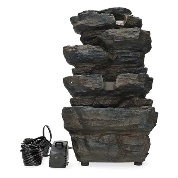 Ubbink Waterornament voor tuin | Ubbink | 350 ltr/u (20x26x42 cm, 4 leds, Polyresin) 1387168 K170130338 - 2