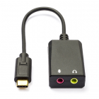 USB C naar 2x jack 3.5 mm adapterkabel | M ↔ V | Value | 0.15 meter (Stereo, Verguld)