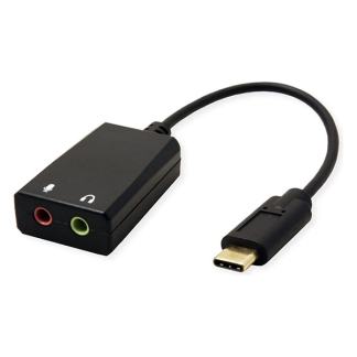 Value USB C naar 2x jack 3.5 mm adapterkabel | M ↔ V | Value | 0.15 meter (Stereo, Verguld) 12993213 K010221035 - 2