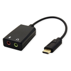 Value USB C naar 2x jack 3.5 mm adapterkabel | M ↔ V | Value | 0.15 meter (Stereo, Verguld) 12993213 K010221035 - 2