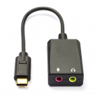 USB C naar 2x jack 3.5 mm adapterkabel | Value | 0.15 meter (Stereo, Verguld)