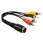 Valueline 4x RCA (Tulp) mannelijk - DIN 5-pin vrouwelijk video- en audiokabel 0,2 meter zwart VLAP20475B02 K010411030 Valueline 4x RCA (Tulp) mannelijk - DIN 5-pin vrouwelijk video- en audiokabel 0,2 meter zwart VLAP20475B02 K010411030