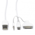 Valueline Apple Lightning, 30 pins en Micro USB 2.0 | 3 in 1 kabel | 1 meter (Wit) VLMP39410W100 K010901177