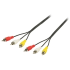 Valueline Composiet 3x Tulp (RCA) mannelijk video- en audiokabel 1 meter VLVP24300B10 K010401100 Valueline Composiet 3x Tulp (RCA) mannelijk video- en audiokabel 1 meter VLVP24300B10 K010401100