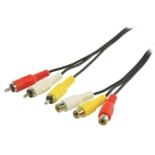 Valueline Composiet 3x Tulp (RCA) video en audio verlengkabel 2 meter VLVP24305B20 K010401200 Valueline Composiet 3x Tulp (RCA) video en audio verlengkabel 2 meter VLVP24305B20 K010401200