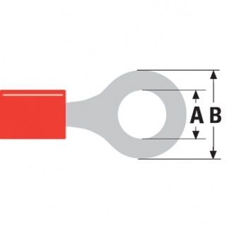 Valueline Kabelschoen - Ring (A: 5.3 mm, B: 8.0 mm, 100 stuks, Rood) ST-003 K060801002 - 1