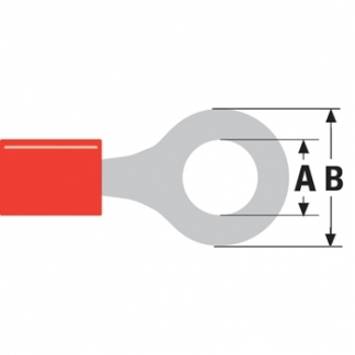 Valueline Kabelschoen - Ring (A: 5.3 mm, B: 8.0 mm, 100 stuks, Rood) ST-003 K060801002 - 