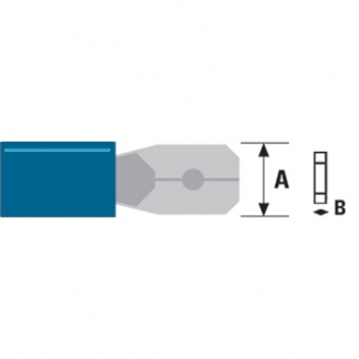Valueline Kabelschoen - Vlaksteker (A: 6.3 mm, B: 0.8 mm, 100 stuks, Blauw) ST-175 K060807003 - 