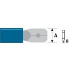 Kabelschoen - Vlaksteker (A: 6.3 mm, B: 0.8 mm, 100 stuks, Blauw)