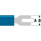 Kabelschoen - Vork (A: 4.3 mm, B: 7.2 mm, 100 stuks, Blauw)