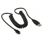 Valueline Micro USB kabel 2.0 | 0.2 tot 2 meter (Spiraal, Zwart) VLCP60540B20 K010201052