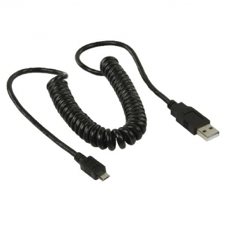 Valueline Micro USB kabel 2.0 | 0.2 tot 2 meter (Spiraal, Zwart) VLCP60540B20 K010201052 - 