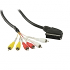 Valueline Scart naar composiet kabel - Valueline - 2 meter (6 x Tulp) VLVP31160B20 K010407160 Valueline Scart naar composiet kabel - Valueline - 2 meter (6 x Tulp) VLVP31160B20 K010407160