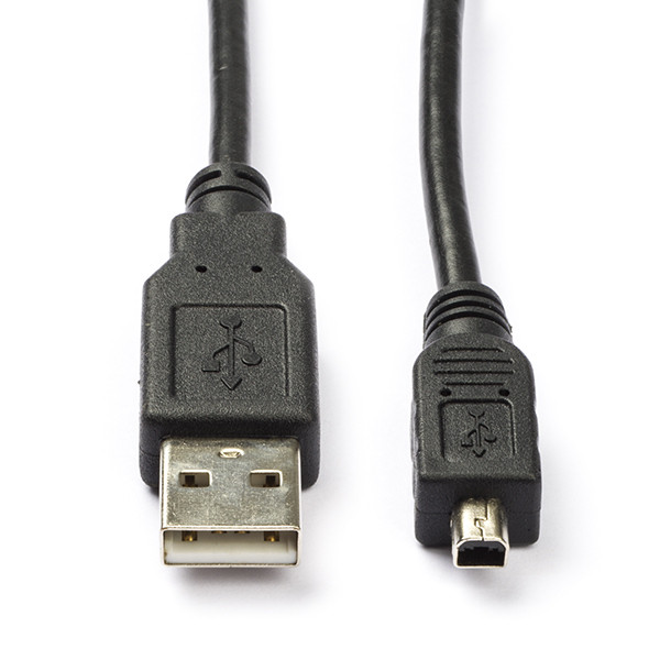 Buik wees onder de indruk logboek USB A naar mini USB kabel | 2 meter | USB 2.0 (Mitsumi connector, 100%  koper, Zwart)