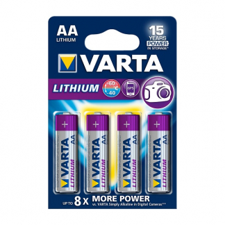 Varta AA batterij - Varta - 4 stuks (Lithium, 1.5V) VARTA-6106/4B K105005052 - 