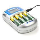 Batterij oplader | Varta (NiMH AAA + AA, LCD indicator, Inclusief 4 AA batterijen)