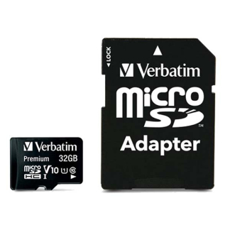 Verbatim Micro SDHC kaart met adapter | Verbatim | 32 GB (Premium, Class 10) 44083 K170301117 - 1