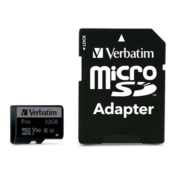 Verbatim Micro SDHC kaart met adapter | Verbatim | 32 GB (Pro, Class 10, Water- en schokbestendig) 47041 K170301116 - 1