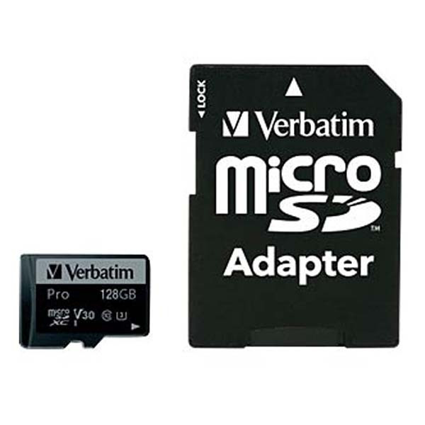 Verbatim Micro SDXC kaart met adapter | Verbatim | 128 GB (Pro, Class 10, Water- en schokbestendig) 47044 K170301111 - 1