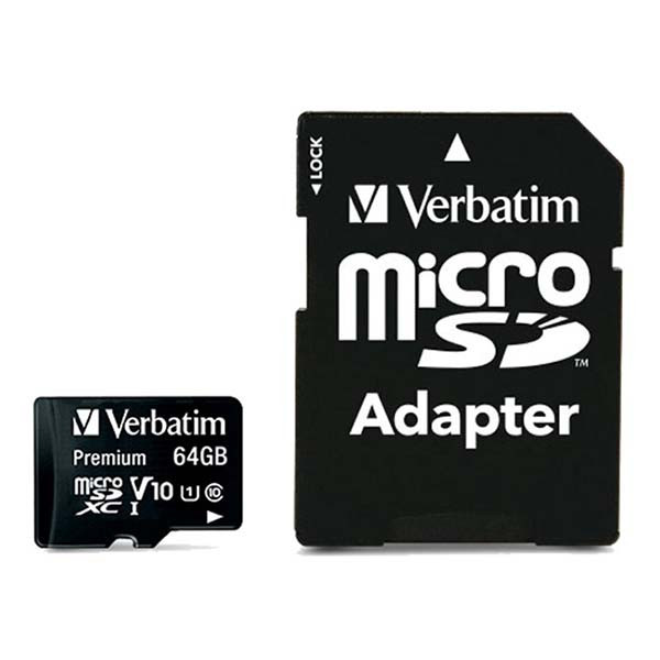 Verbatim Micro SDXC kaart met adapter | Verbatim | 64 GB (Premium, Class 10) 44084 K170301120 - 1