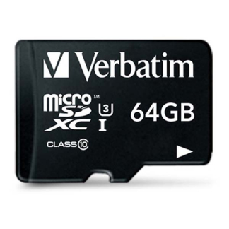 Verbatim Micro SDXC kaart met adapter | Verbatim | 64 GB (Pro, Class 10, Water- en schokbestendig) 47042 K170301119 - 2