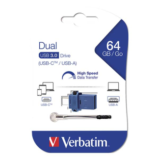 Verbatim USB stick | Verbatim | 64 GB (USB A en USB C, USB 3.0) 49967 K170302132 - 3