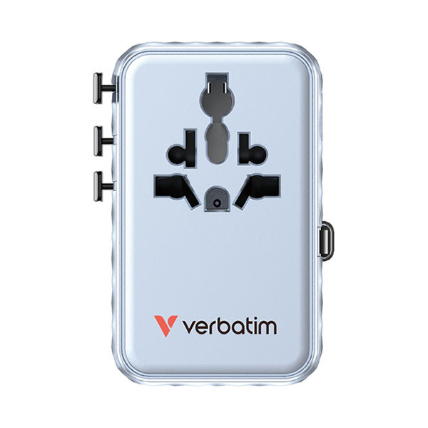 Verbatim Universele reisstekker met USB | Verbatim | Charge n Travel | Wereld naar Wereld | 100W (Uitschuifbaar, 2x USB A, 3x USB C, Blauw) 30192 K050801127 - 2