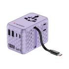 Verbatim Universele reisstekker met USB | Verbatim | Charge n Travel | Wereld naar Wereld | 100W (Uitschuifbaar, 2x USB A, 3x USB C, Paars) 30193 K050801128 - 1