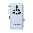 Verbatim Universele reisstekker met USB | Verbatim | Charge n Travel | Wereld naar Wereld (Uitschuifbaar, 1x USB A, 3x USB C, Blauw) 30187 K050801124 - 3