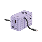 Verbatim Universele reisstekker met USB | Verbatim | Charge n Travel | Wereld naar Wereld (Uitschuifbaar, 1x USB A, 3x USB C, Paars) 30188 K050801125 - 1