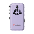 Verbatim Universele reisstekker met USB | Verbatim | Charge n Travel | Wereld naar Wereld (Uitschuifbaar, 1x USB A, 3x USB C, Paars) 30188 K050801125 - 2