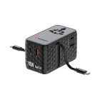 Verbatim Universele reisstekker met USB | Verbatim | Charge n Travel | Wereld naar Wereld (Uitschuifbaar, 1x USB A, 3x USB C, Zwart) 30186 K050801123 - 1