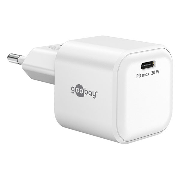 Wentronic USB C snellader | Goobay (20W, 1x USB C, Power Delivery, GaN, Wit) 76691 K120300314 - 1