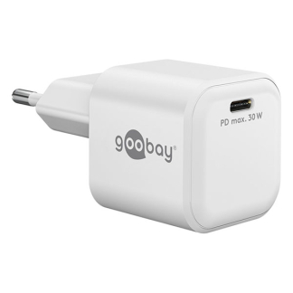 Wentronic USB C snellader | Goobay (30W, 1x USB C, GaN, Power Delivery, Wit) 79153 K120300316 - 1