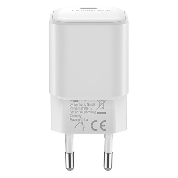 Wentronic USB C snellader | Goobay (45W, 1x USB C, Power Delivery, GaN, Wit) 80241 K120300318 - 5