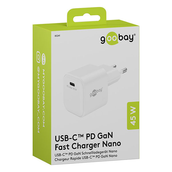 Wentronic USB C snellader | Goobay (45W, 1x USB C, Power Delivery, GaN, Wit) 80241 K120300318 - 7