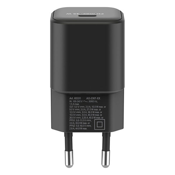 Wentronic USB C snellader | Goobay (45W, 1x USB C, Power Delivery, GaN, Zwart) 80238 K120300317 - 4