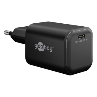 Wentronic USB C snellader | Goobay (65W, 1x USB C, Power Delivery, GaN, Zwart) 79155 K120300319