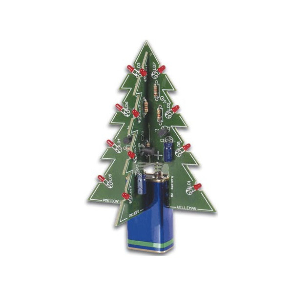 Whadda Soldeerkit | Whadda | 3D Kerstboom (12V, 16 leds, Batterij) MK130 WSSA130 K100901016 - 1