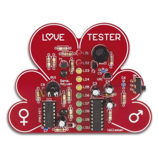Whadda Soldeerkits | Whadda | Liefdesmeter (9V, 10 leds, Schakelaar, Batterij) MK149 WSSA149 K100901023