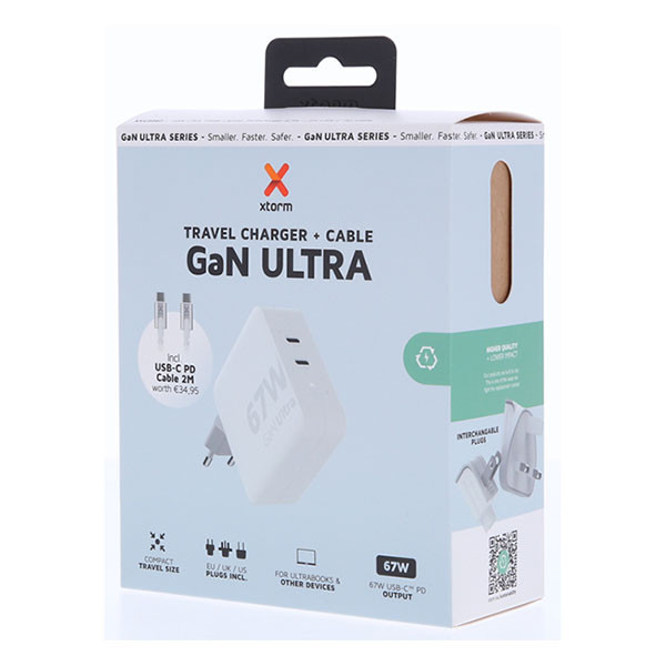 Xtorm Reisoplader | Xtorm | Type A, C en G | 2 poorten | 67W (2x USB C, GaN) XVC2067 K070501328 - 5