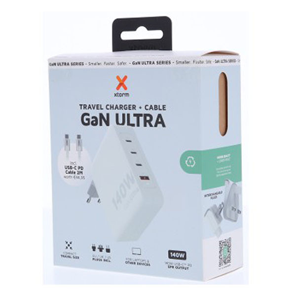 Xtorm Reisoplader | Xtorm | Type A, C en G | 4 poorten | 140W (3x USB C, 1x USB A, GaN) XVC2140 K070501329 - 5